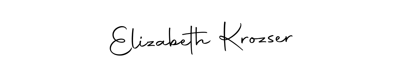 How to make Elizabeth Krozser name signature. Use Autography-DOLnW style for creating short signs online. This is the latest handwritten sign. Elizabeth Krozser signature style 10 images and pictures png