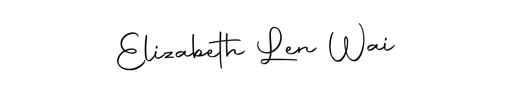 Make a short Elizabeth Len Wai signature style. Manage your documents anywhere anytime using Autography-DOLnW. Create and add eSignatures, submit forms, share and send files easily. Elizabeth Len Wai signature style 10 images and pictures png