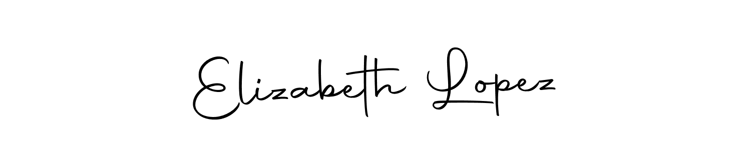 How to make Elizabeth Lopez name signature. Use Autography-DOLnW style for creating short signs online. This is the latest handwritten sign. Elizabeth Lopez signature style 10 images and pictures png