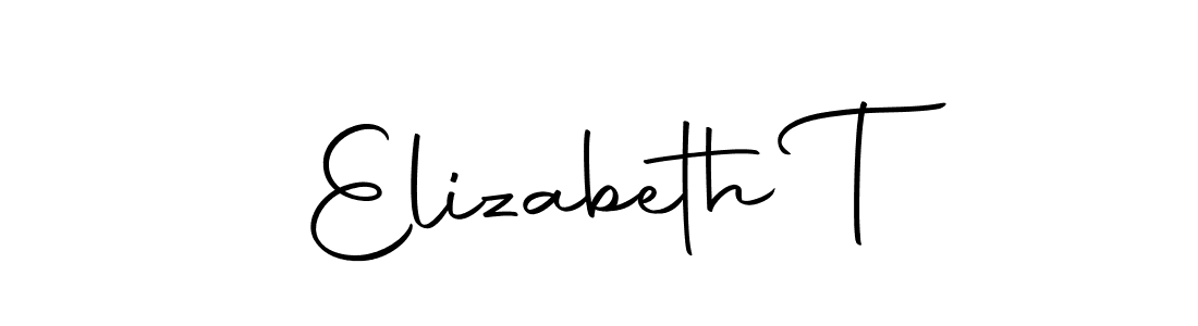 Design your own signature with our free online signature maker. With this signature software, you can create a handwritten (Autography-DOLnW) signature for name Elizabeth T. Elizabeth T signature style 10 images and pictures png