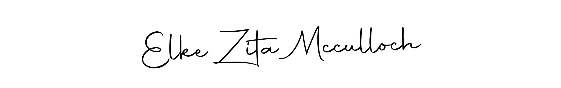 How to make Elke Zita Mcculloch name signature. Use Autography-DOLnW style for creating short signs online. This is the latest handwritten sign. Elke Zita Mcculloch signature style 10 images and pictures png