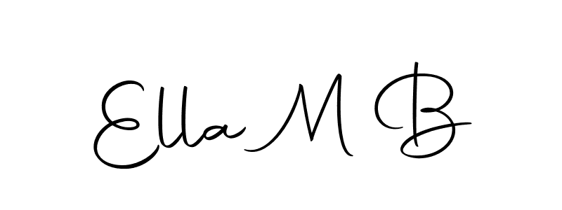 How to make Ella M B name signature. Use Autography-DOLnW style for creating short signs online. This is the latest handwritten sign. Ella M B signature style 10 images and pictures png