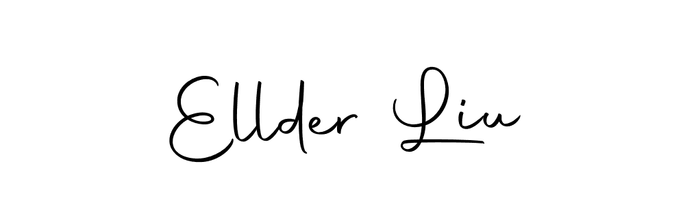 How to make Ellder Liu name signature. Use Autography-DOLnW style for creating short signs online. This is the latest handwritten sign. Ellder Liu signature style 10 images and pictures png