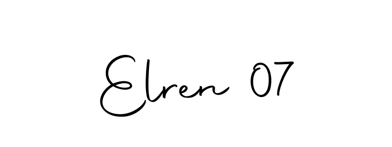 The best way (Autography-DOLnW) to make a short signature is to pick only two or three words in your name. The name Elren 07 include a total of six letters. For converting this name. Elren 07 signature style 10 images and pictures png