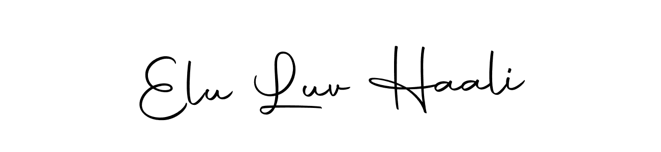 You should practise on your own different ways (Autography-DOLnW) to write your name (Elu Luv Haali) in signature. don't let someone else do it for you. Elu Luv Haali signature style 10 images and pictures png