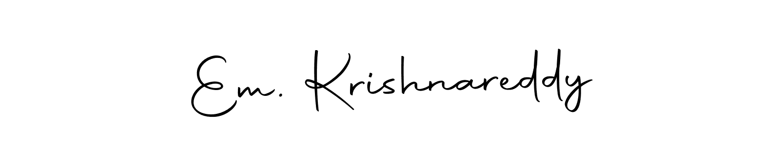 The best way (Autography-DOLnW) to make a short signature is to pick only two or three words in your name. The name Em. Krishnareddy include a total of six letters. For converting this name. Em. Krishnareddy signature style 10 images and pictures png