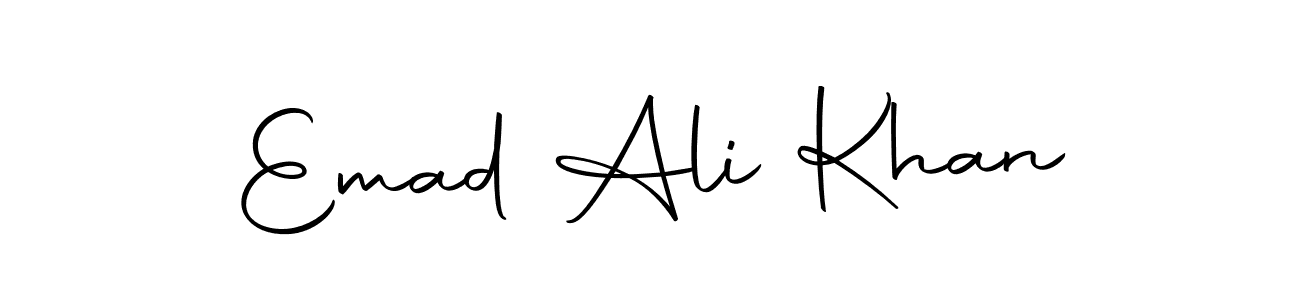 How to make Emad Ali Khan name signature. Use Autography-DOLnW style for creating short signs online. This is the latest handwritten sign. Emad Ali Khan signature style 10 images and pictures png