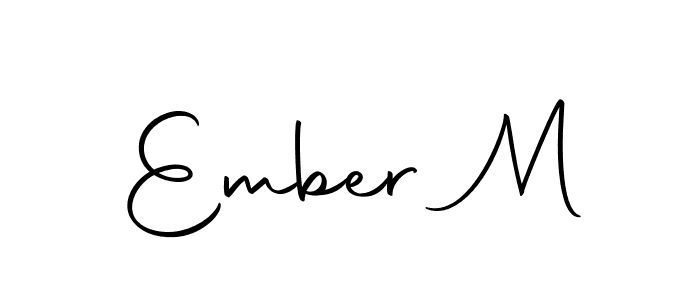 Use a signature maker to create a handwritten signature online. With this signature software, you can design (Autography-DOLnW) your own signature for name Ember M. Ember M signature style 10 images and pictures png