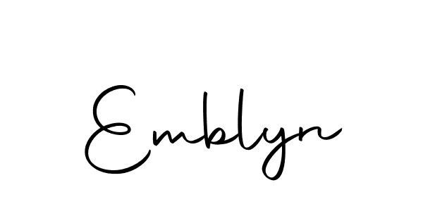 Design your own signature with our free online signature maker. With this signature software, you can create a handwritten (Autography-DOLnW) signature for name Emblyn. Emblyn signature style 10 images and pictures png