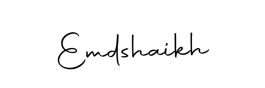 Design your own signature with our free online signature maker. With this signature software, you can create a handwritten (Autography-DOLnW) signature for name Emdshaikh. Emdshaikh signature style 10 images and pictures png