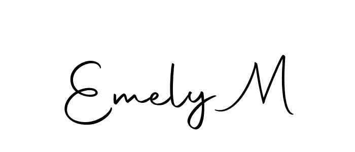 Use a signature maker to create a handwritten signature online. With this signature software, you can design (Autography-DOLnW) your own signature for name Emely M. Emely M signature style 10 images and pictures png