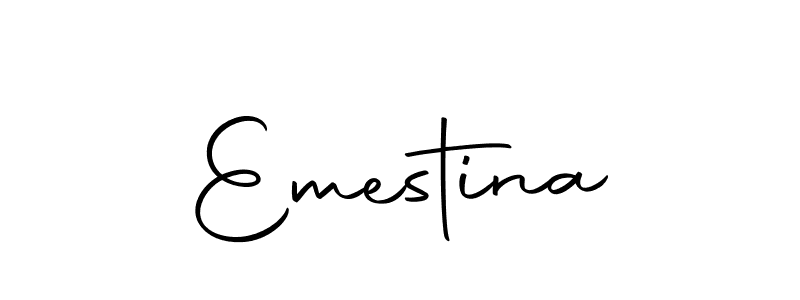 Design your own signature with our free online signature maker. With this signature software, you can create a handwritten (Autography-DOLnW) signature for name Emestina. Emestina signature style 10 images and pictures png