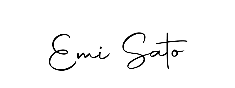 How to make Emi Sato name signature. Use Autography-DOLnW style for creating short signs online. This is the latest handwritten sign. Emi Sato signature style 10 images and pictures png