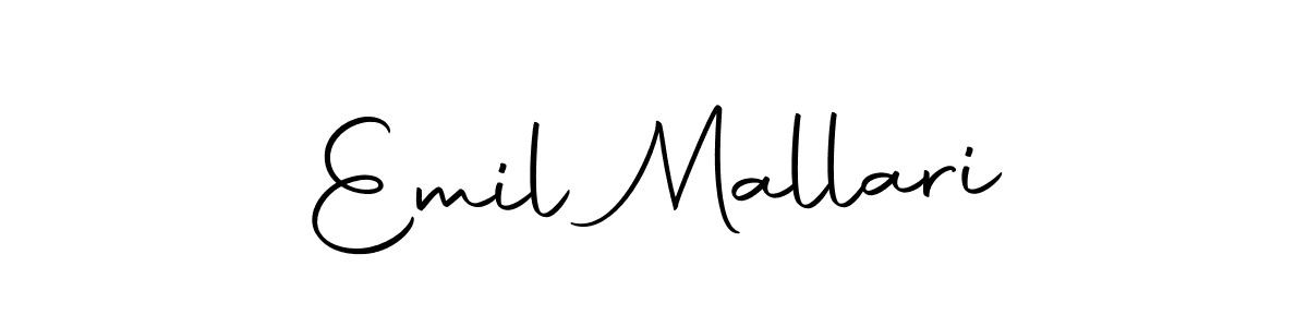 Design your own signature with our free online signature maker. With this signature software, you can create a handwritten (Autography-DOLnW) signature for name Emil Mallari. Emil Mallari signature style 10 images and pictures png