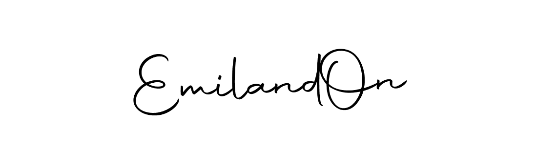 Use a signature maker to create a handwritten signature online. With this signature software, you can design (Autography-DOLnW) your own signature for name Emiland  On. Emiland  On signature style 10 images and pictures png