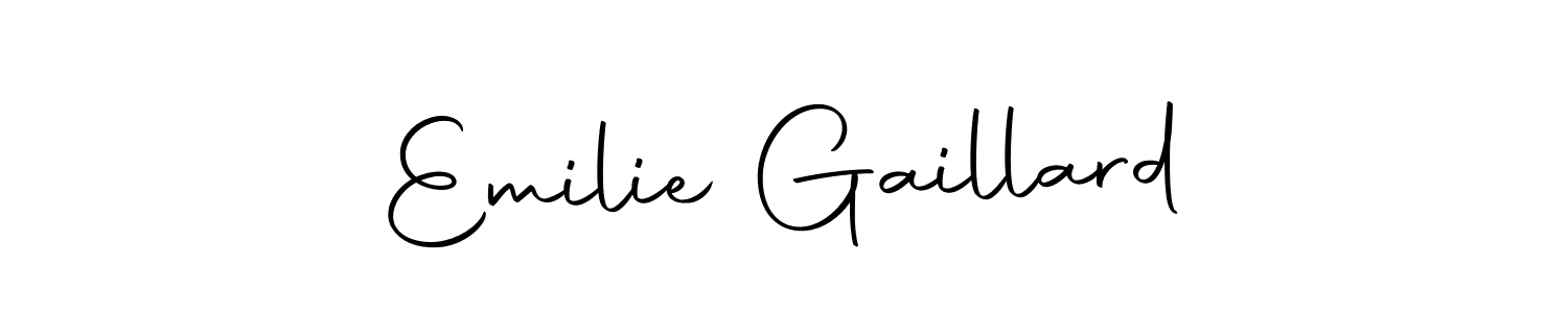 Create a beautiful signature design for name Emilie Gaillard. With this signature (Autography-DOLnW) fonts, you can make a handwritten signature for free. Emilie Gaillard signature style 10 images and pictures png