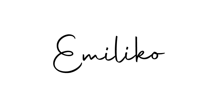 Make a beautiful signature design for name Emiliko. With this signature (Autography-DOLnW) style, you can create a handwritten signature for free. Emiliko signature style 10 images and pictures png