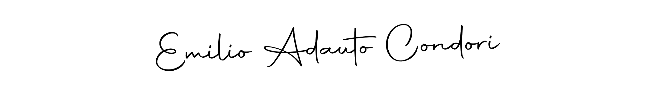 Create a beautiful signature design for name Emilio Adauto Condori. With this signature (Autography-DOLnW) fonts, you can make a handwritten signature for free. Emilio Adauto Condori signature style 10 images and pictures png