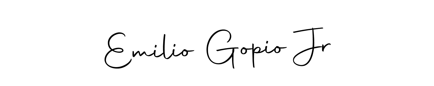 This is the best signature style for the Emilio Gopio Jr name. Also you like these signature font (Autography-DOLnW). Mix name signature. Emilio Gopio Jr signature style 10 images and pictures png