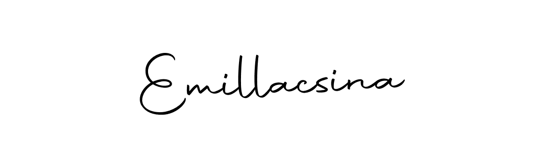 Design your own signature with our free online signature maker. With this signature software, you can create a handwritten (Autography-DOLnW) signature for name Emillacsina. Emillacsina signature style 10 images and pictures png