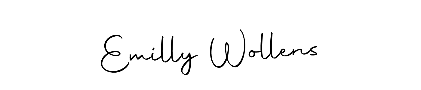 How to make Emilly Wollens name signature. Use Autography-DOLnW style for creating short signs online. This is the latest handwritten sign. Emilly Wollens signature style 10 images and pictures png
