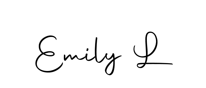 How to make Emily L name signature. Use Autography-DOLnW style for creating short signs online. This is the latest handwritten sign. Emily L signature style 10 images and pictures png