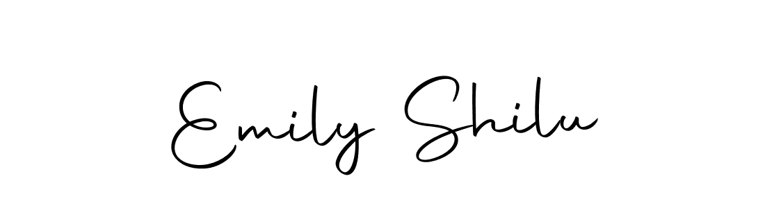 How to make Emily Shilu name signature. Use Autography-DOLnW style for creating short signs online. This is the latest handwritten sign. Emily Shilu signature style 10 images and pictures png