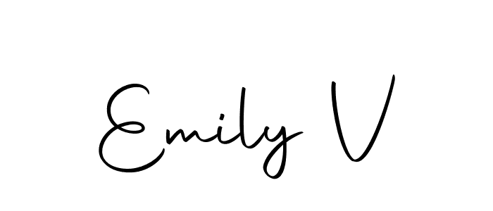 How to make Emily V name signature. Use Autography-DOLnW style for creating short signs online. This is the latest handwritten sign. Emily V signature style 10 images and pictures png