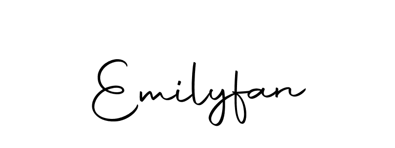 You should practise on your own different ways (Autography-DOLnW) to write your name (Emilyfan) in signature. don't let someone else do it for you. Emilyfan signature style 10 images and pictures png
