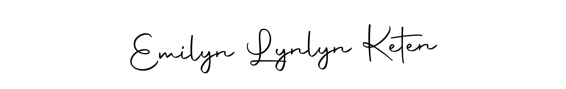 How to make Emilyn Lynlyn Keten name signature. Use Autography-DOLnW style for creating short signs online. This is the latest handwritten sign. Emilyn Lynlyn Keten signature style 10 images and pictures png