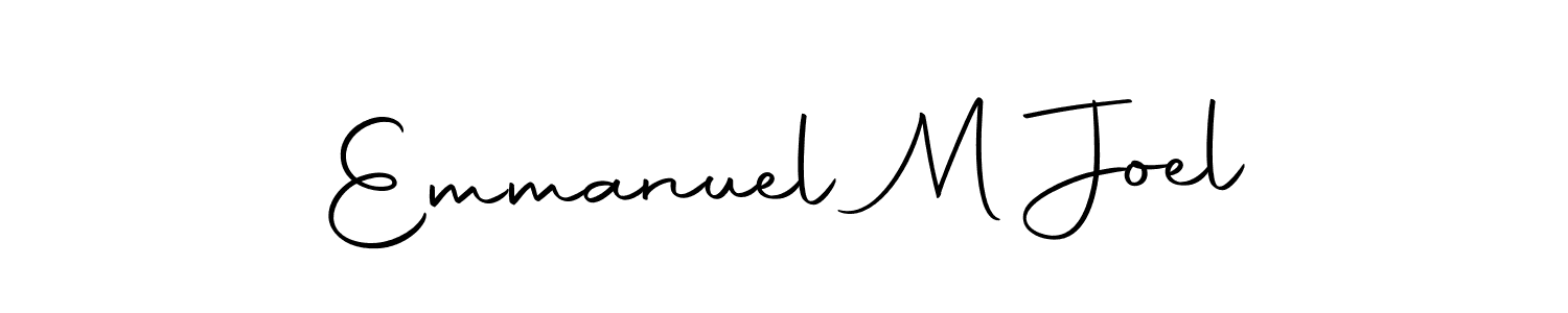 Create a beautiful signature design for name Emmanuel M Joel. With this signature (Autography-DOLnW) fonts, you can make a handwritten signature for free. Emmanuel M Joel signature style 10 images and pictures png