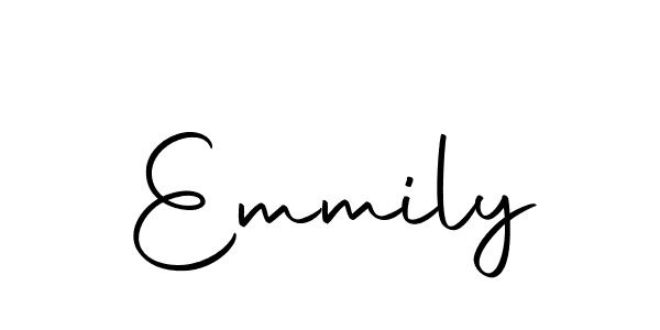 How to make Emmily name signature. Use Autography-DOLnW style for creating short signs online. This is the latest handwritten sign. Emmily signature style 10 images and pictures png
