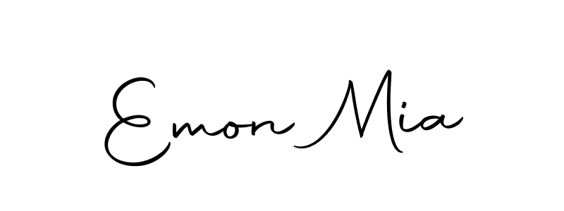How to make Emon Mia name signature. Use Autography-DOLnW style for creating short signs online. This is the latest handwritten sign. Emon Mia signature style 10 images and pictures png