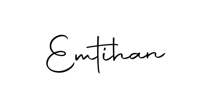 Design your own signature with our free online signature maker. With this signature software, you can create a handwritten (Autography-DOLnW) signature for name Emtihan. Emtihan signature style 10 images and pictures png