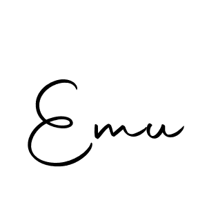 Create a beautiful signature design for name Emu. With this signature (Autography-DOLnW) fonts, you can make a handwritten signature for free. Emu signature style 10 images and pictures png