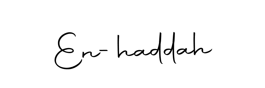 Design your own signature with our free online signature maker. With this signature software, you can create a handwritten (Autography-DOLnW) signature for name En-haddah. En-haddah signature style 10 images and pictures png