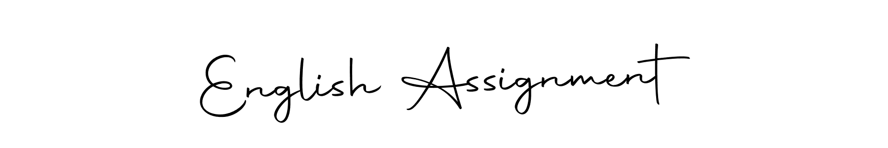 Make a beautiful signature design for name English Assignment. With this signature (Autography-DOLnW) style, you can create a handwritten signature for free. English Assignment signature style 10 images and pictures png