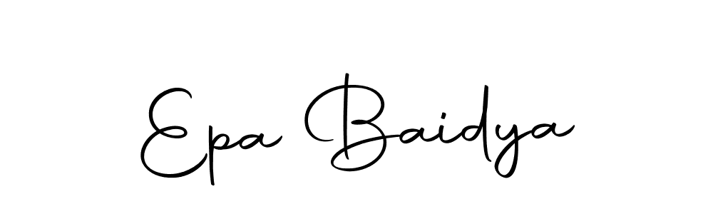 Design your own signature with our free online signature maker. With this signature software, you can create a handwritten (Autography-DOLnW) signature for name Epa Baidya. Epa Baidya signature style 10 images and pictures png