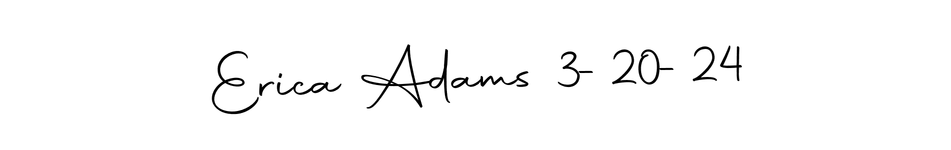 You should practise on your own different ways (Autography-DOLnW) to write your name (Erica Adams 3-20-24) in signature. don't let someone else do it for you. Erica Adams 3-20-24 signature style 10 images and pictures png