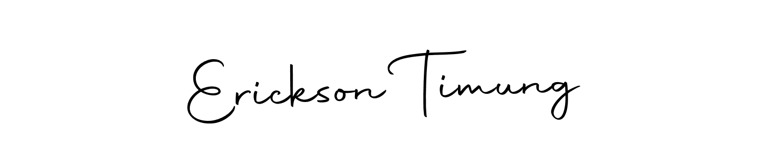 The best way (Autography-DOLnW) to make a short signature is to pick only two or three words in your name. The name Erickson Timung include a total of six letters. For converting this name. Erickson Timung signature style 10 images and pictures png