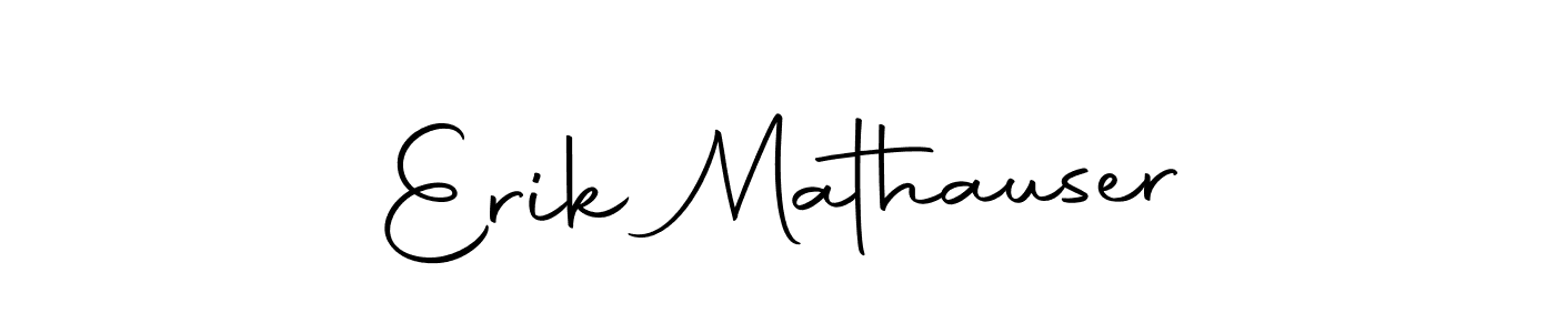 How to make Erik Mathauser name signature. Use Autography-DOLnW style for creating short signs online. This is the latest handwritten sign. Erik Mathauser signature style 10 images and pictures png