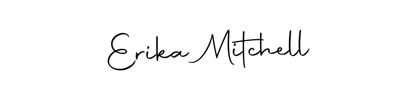 How to make Erika Mitchell name signature. Use Autography-DOLnW style for creating short signs online. This is the latest handwritten sign. Erika Mitchell signature style 10 images and pictures png