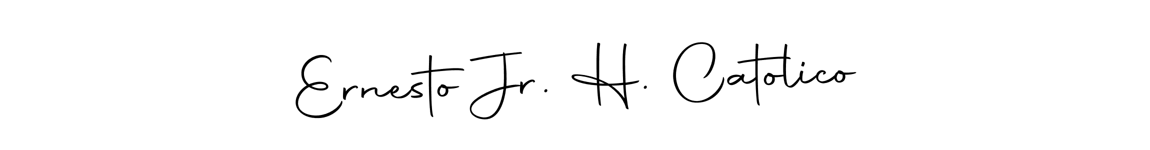 How to make Ernesto Jr. H. Catolico name signature. Use Autography-DOLnW style for creating short signs online. This is the latest handwritten sign. Ernesto Jr. H. Catolico signature style 10 images and pictures png