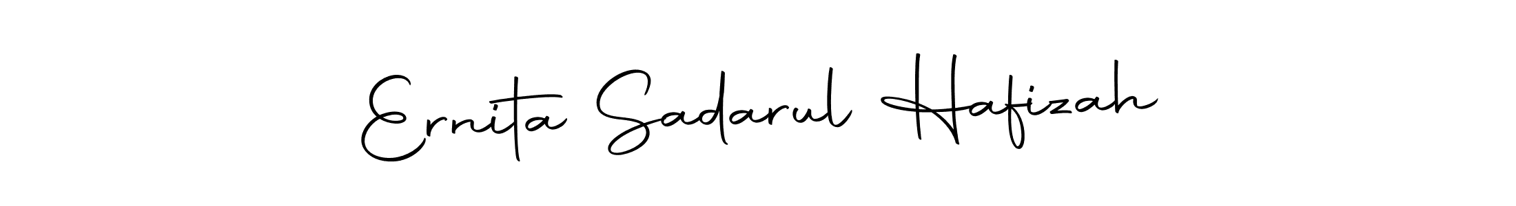 Create a beautiful signature design for name Ernita Sadarul Hafizah. With this signature (Autography-DOLnW) fonts, you can make a handwritten signature for free. Ernita Sadarul Hafizah signature style 10 images and pictures png