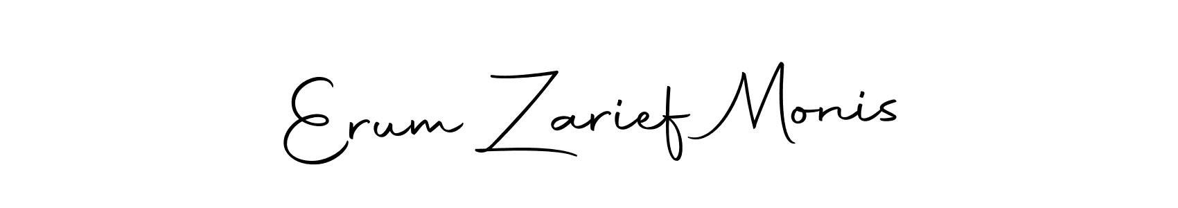 How to make Erum Zarief Monis name signature. Use Autography-DOLnW style for creating short signs online. This is the latest handwritten sign. Erum Zarief Monis signature style 10 images and pictures png