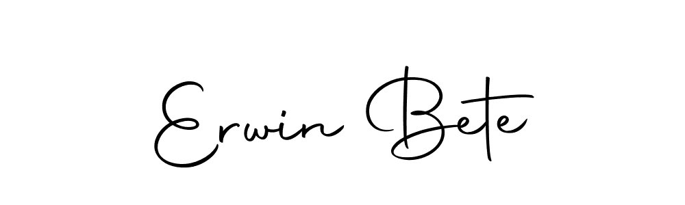 How to make Erwin Bete name signature. Use Autography-DOLnW style for creating short signs online. This is the latest handwritten sign. Erwin Bete signature style 10 images and pictures png