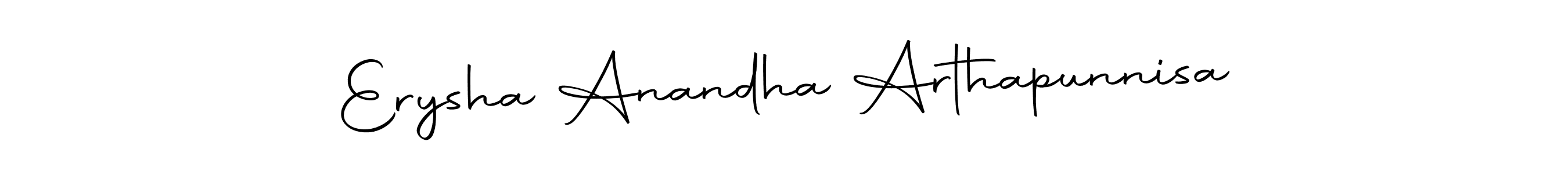 Autography-DOLnW is a professional signature style that is perfect for those who want to add a touch of class to their signature. It is also a great choice for those who want to make their signature more unique. Get Erysha Anandha Arthapunnisa name to fancy signature for free. Erysha Anandha Arthapunnisa signature style 10 images and pictures png