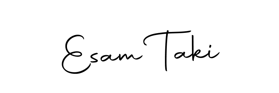 Design your own signature with our free online signature maker. With this signature software, you can create a handwritten (Autography-DOLnW) signature for name Esam Taki. Esam Taki signature style 10 images and pictures png