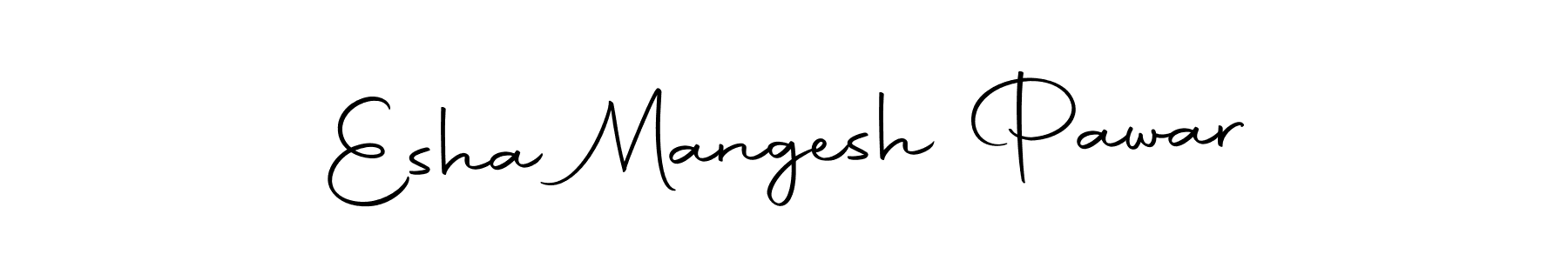 How to make Esha Mangesh Pawar name signature. Use Autography-DOLnW style for creating short signs online. This is the latest handwritten sign. Esha Mangesh Pawar signature style 10 images and pictures png