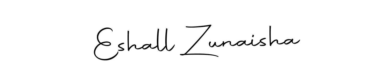 The best way (Autography-DOLnW) to make a short signature is to pick only two or three words in your name. The name Eshall Zunaisha include a total of six letters. For converting this name. Eshall Zunaisha signature style 10 images and pictures png